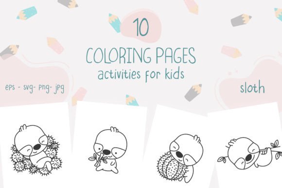 Collection of Cute Sloth Coloring Page Review