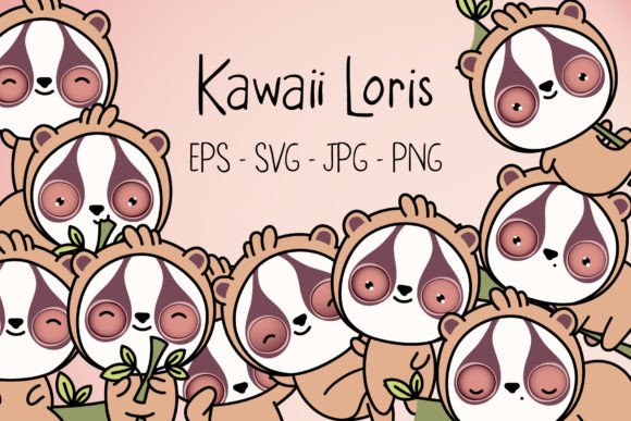 Set of Cute Slow Loris, Kawaii Animals Review