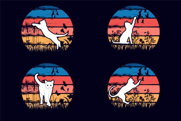 Sunset-Cat-Retro T-Shirt Design Review