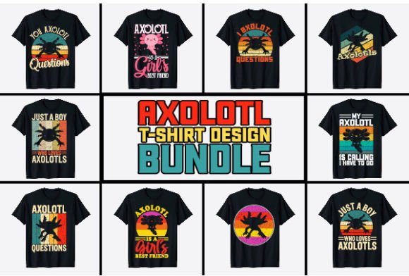 Vintage Axolotl T-shirt Design Bundle Review
